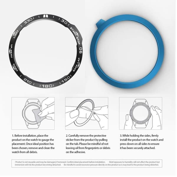 Garmin Fenix 6X rostfritt stål bezel - svart / Style A Svart