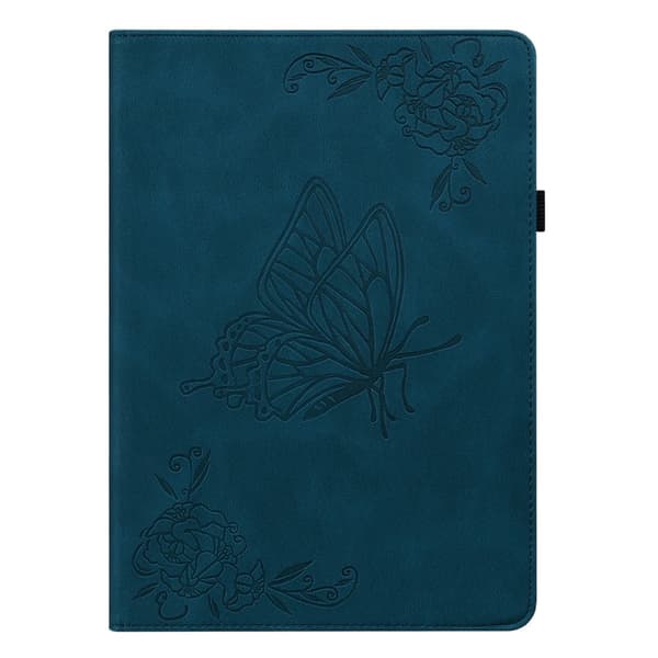 Samsung Galaxy Tab A8 10.5 (2021) flipfodral i PU-läder med blomsteravtryck - Blå Blå