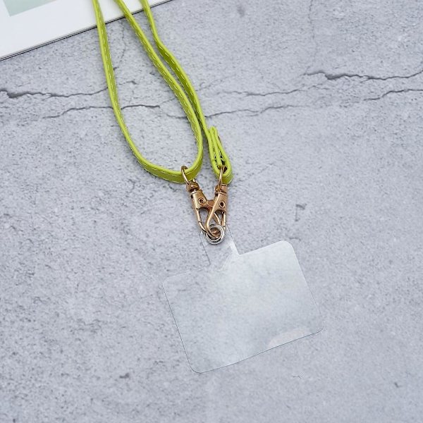 Universal crossbody-nackrem i läder med transparent dyna - Grön Grön