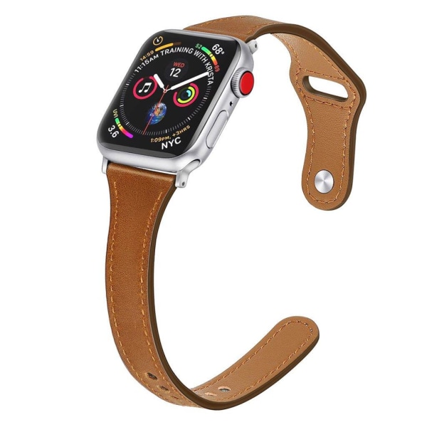 Apple Watch Series 5 44mm aitoa nahkaa oleva ranneke - Ruskea Brown