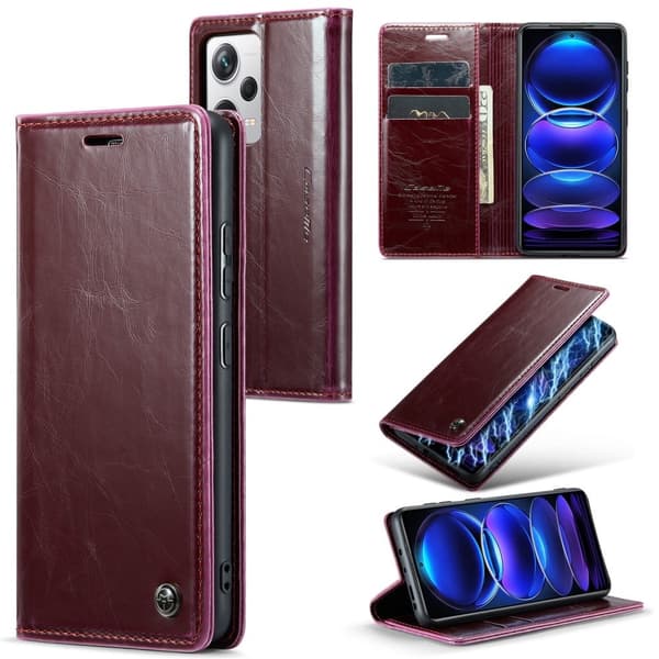 CaseMe Xiaomi Redmi Note 12 Pro Smooth Etui - Rødvin Red