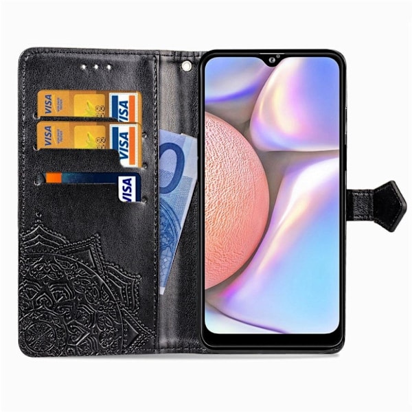 Mandala Samsung Galaxy A10s Flip kotelot - Musta Black