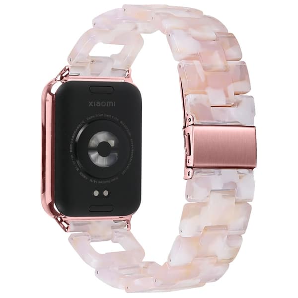 Urrem Xiaomi Redmi Watch 4 D-Shape Resin Replacement Watchband - Pink Blomst Pink