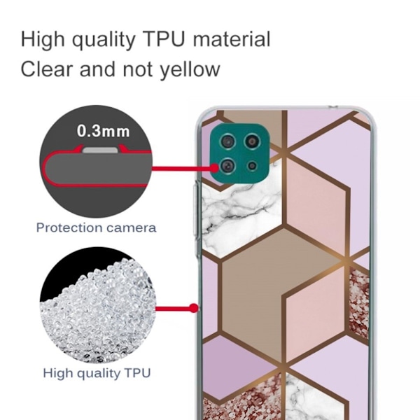 Marble Samsung Galaxy A22 5G Suojakotelo - Golden Lush Tile Multicolor