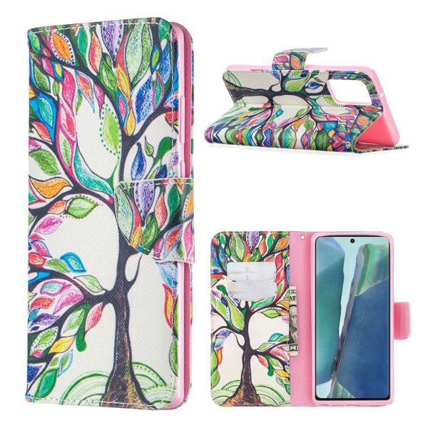 Wonderland Samsung Galaxy Note 20 Flip Etui - Farvet Træ Multicolor