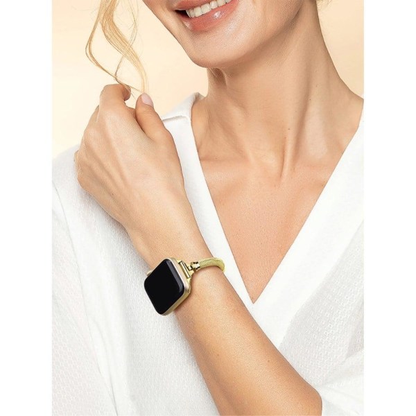 Apple Watch (41mm) elegant rhinestone watch strap - Gold Guld