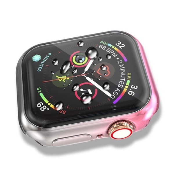 Apple Watch Series 5 44mm tyylikäs värikäs kotelo - Pinkki / Harmaa Multicolor