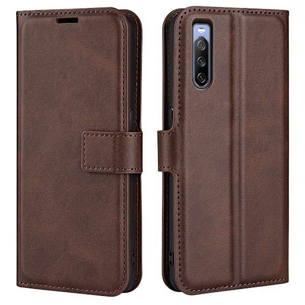 Sony Xperia 10 IV nahkainen lompakokkotelo - Ruskea Brown