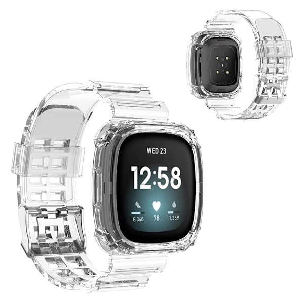 Fitbit Versa 3 / Sense transparent silikon klockarmband - transparent Transparent