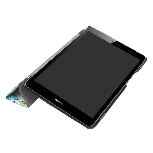 Huawei MediaPad T3 8.0 Beskyttende og foldbart etui - Farvefulde blade Multicolor