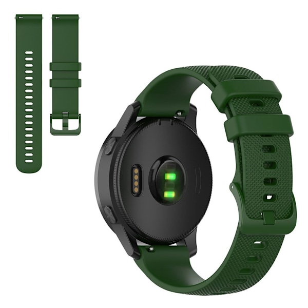 Garmin Venu 2 / Vivoactive 4 simple solid color watch band - Army Green Grön