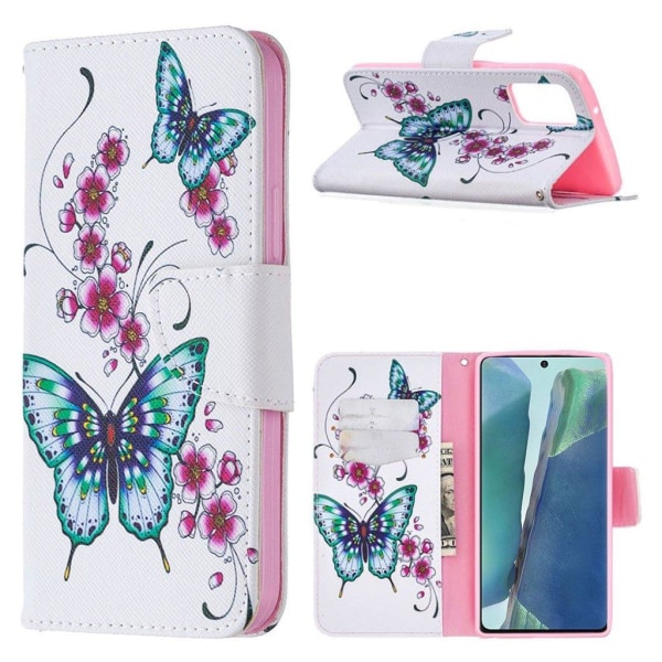 Wonderland Samsung Galaxy Note 20 flip case - Butterfly and Flow Multicolor