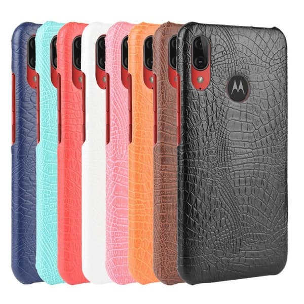 Croco Motorola Moto E6 Plus kuoret - Ruskea Brown