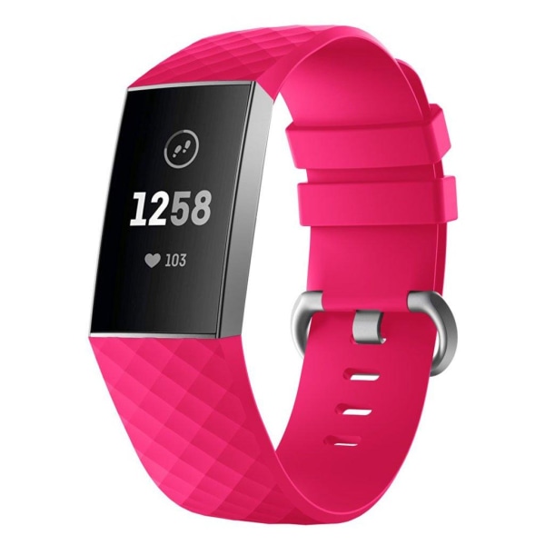 Fitbit Charge 3 erstatnings urrem i silikone - str. L/Rosa Pink