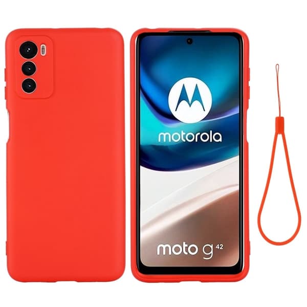 Matte Liquid Silikone Cover til Motorola Moto G42 - Rød Red