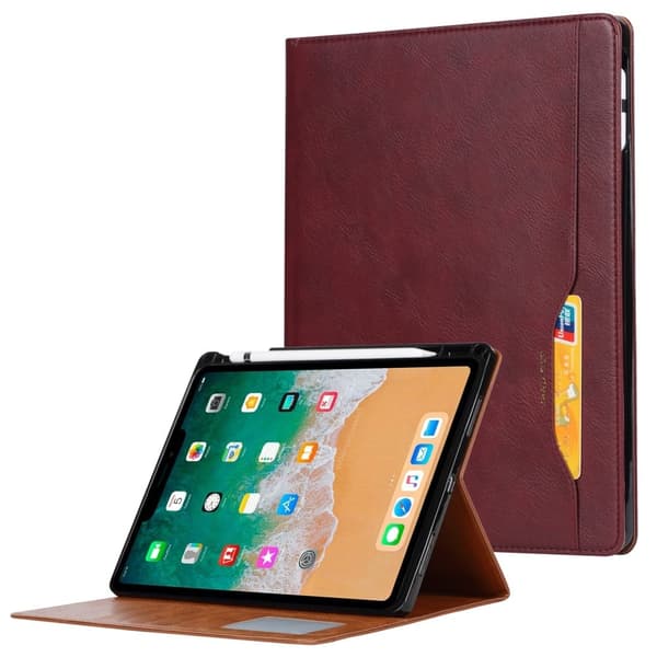 iPad Mini 6 (2021) plånboksdesignat flipfodral i läder med pennfack - Vinröd Röd