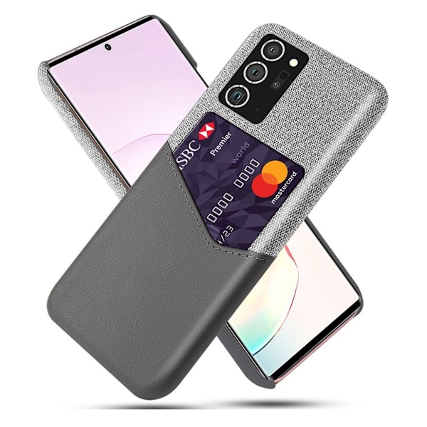 Bofink Samsung Galaxy Note 20 Ultra skal med korthållare - Silver/Grå Silvergrå
