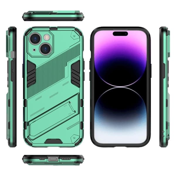 Shockproof Hybrid Suojakuori With A Modern Touch For iPhone 15 - Vihreä Green
