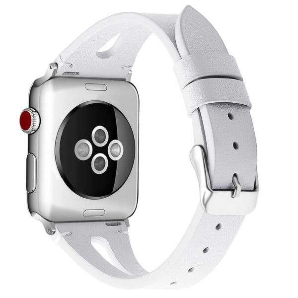 Apple Watch (41mm) Top Layer Koläder äkta Läder Klockarmband - V Vit