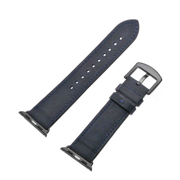 Crazy Horse Apple Watch Series 5 40mm genuine leather watch band Blue