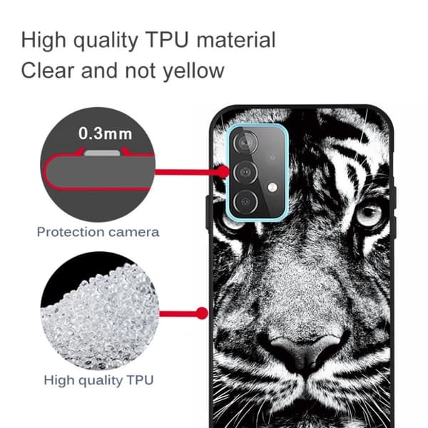 Imagine Samsung Galaxy A72 5G kotelot - Tiikeri Silver grey