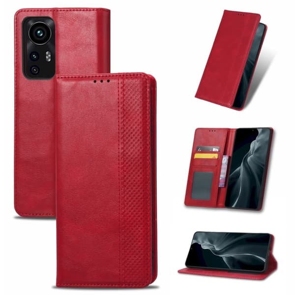 Bofink Vintage Xiaomi 12 / 12x Læder Etui - Rød Red
