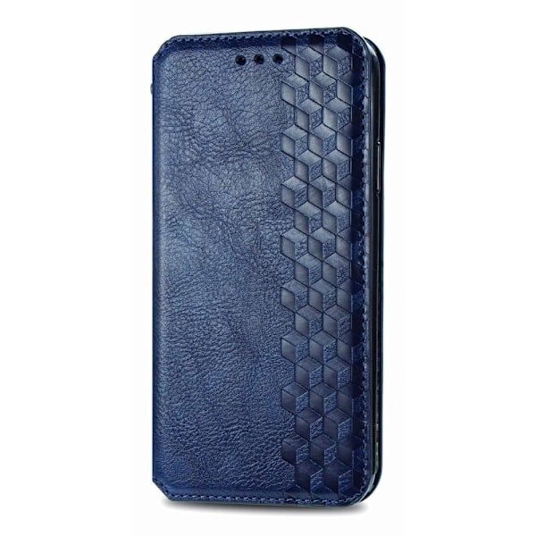 Læder Etui med A Stilfuldt Rhombus Tryk til Nokia G60 - Blå Blue
