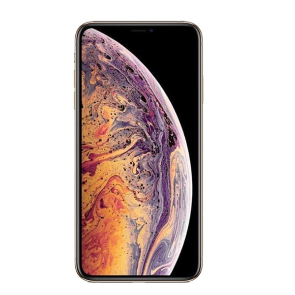 iPhone Xs Max NXE galvanisoitu muovinen ja metallinen karkaistu lasi suojakuori - Sininen Blue