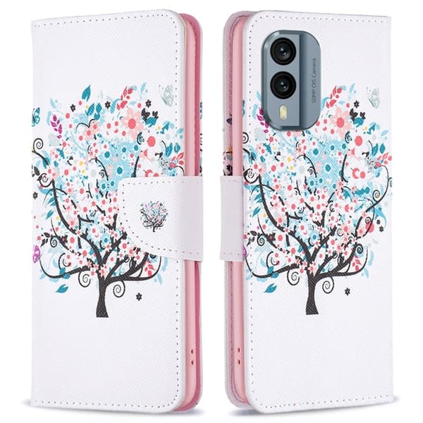Wonderland Nokia X30 Flip Etui - Blomst Træ Multicolor