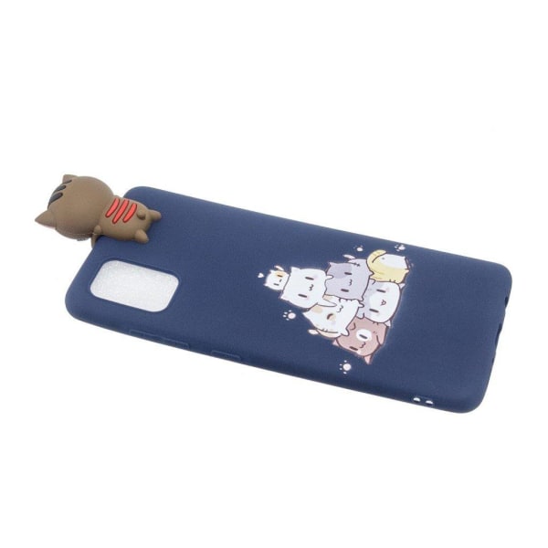 Cute 3D Samsung Galaxy A41 kuoret - Kissa Blue