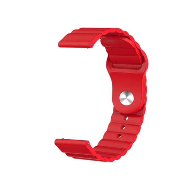 22mm Universal simple silicone watch band - Red Röd
