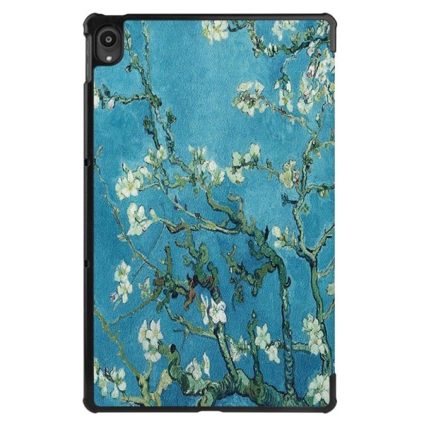 Lenovo Tab P11 patterned leather flip case - Beautiful Flower Green