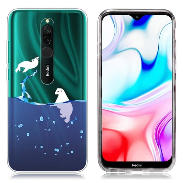 Deco Xiaomi Redmi 8 deksel - Swimming Bear Blue