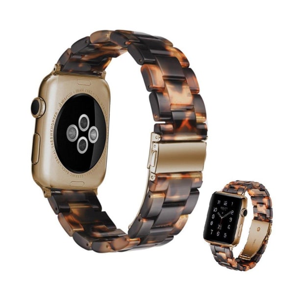 Apple Watch Series 5 44mm muodikas kellonauha - Musta / Oranssi Orange