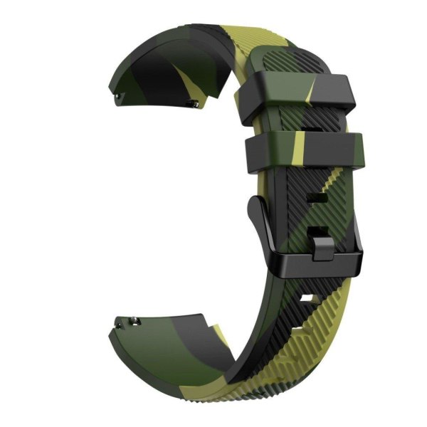 22 mm Universal twill wave camouflage silikone urrem - Militærgrøn Green