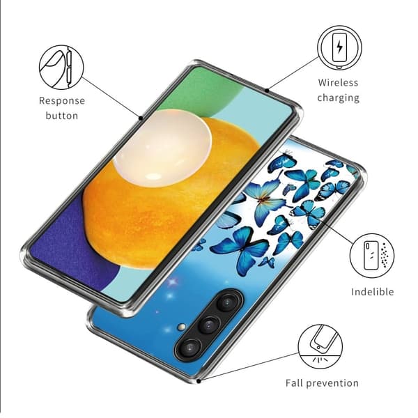 Deco Samsung Galaxy S24 kotelot - Sininen Perhosia Blue