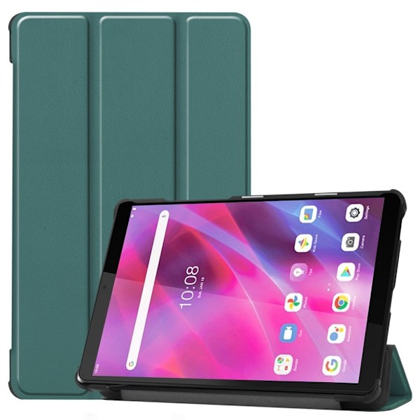 Tri-fold Leather stander etui til Lenovo Tab M8 (3. generation) - Sortliggrøn Green