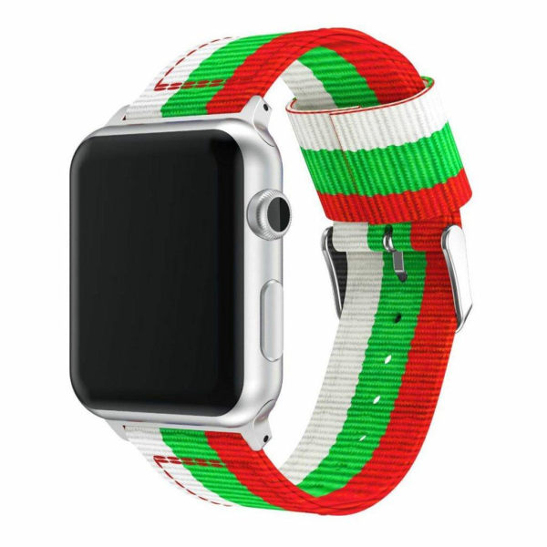 Apple Watch Series 4 40mm stripe style watch band - White / Gree multifärg