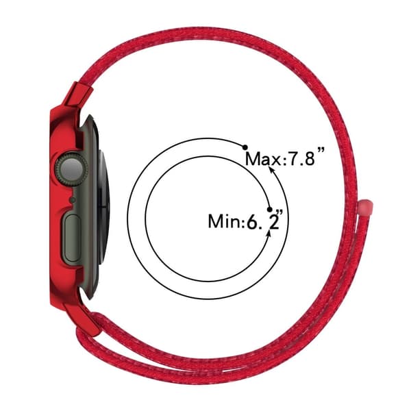Apple Watch (45 mm) nylon-urrem + hærdet glas - Lyserød Pink