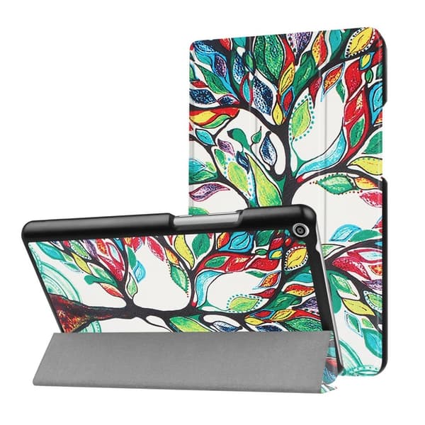 Huawei MediaPad T3 8.0 trendikäs nahkakotelo - Värikäs puu Multicolor