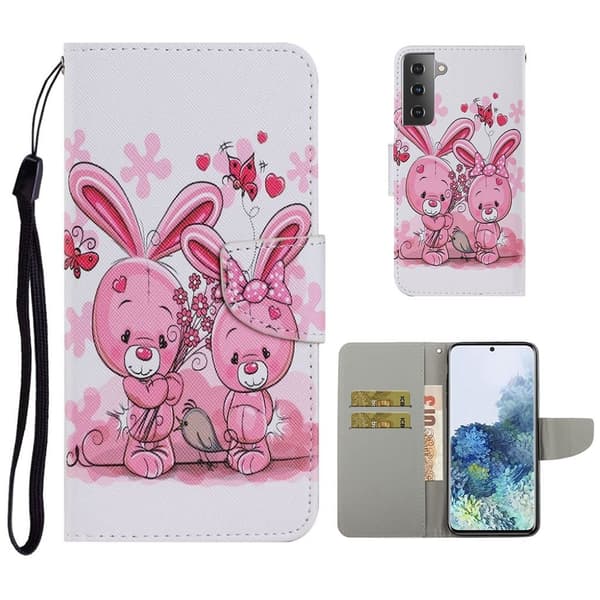 Wonderland Samsung Galaxy S21 Flippetui - Kanin Pink