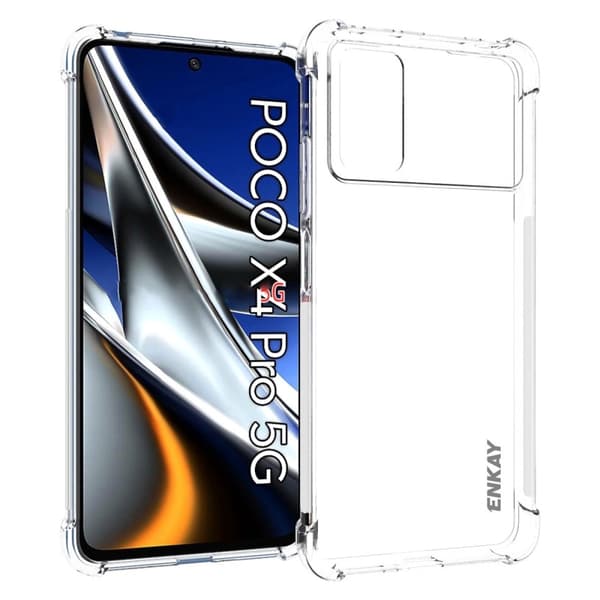 ENKAY klart fallsikkert etui for Xiaomi Poco X4 Pro 5G Transparent