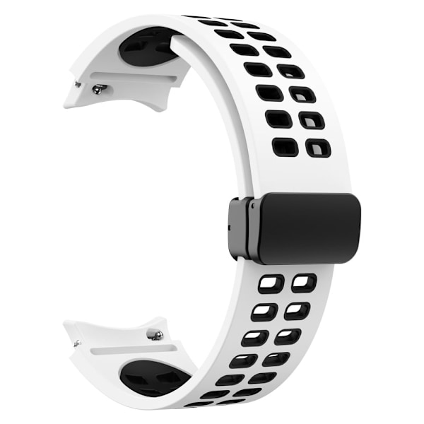 Samsung Galaxy Watch 5 (44mm) / (40mm) / 4 (44mm) / (40mm) kaksivärinen silikonikellon hihna - Valkoinen / Musta White