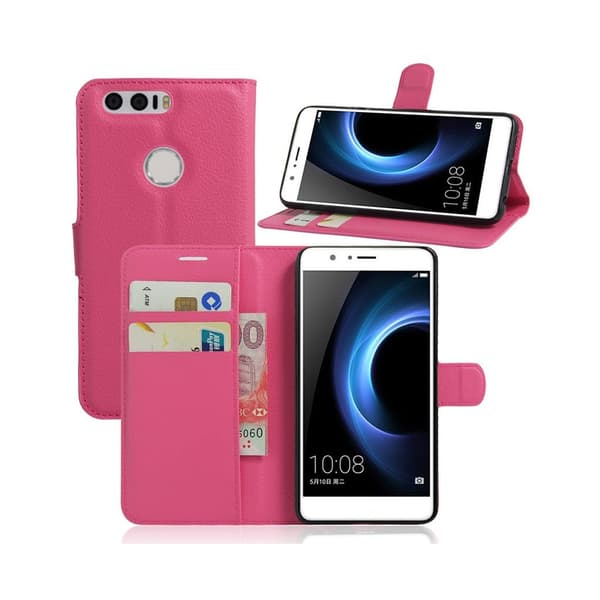 Mankell Litchi Läderfodral för Huawei Honor 8 - Varm Rosa Rosa