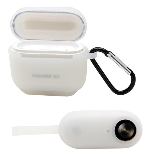 Insta360 GO silikonfodral med laddningsfodral och karbinhake - Transparent Transparent