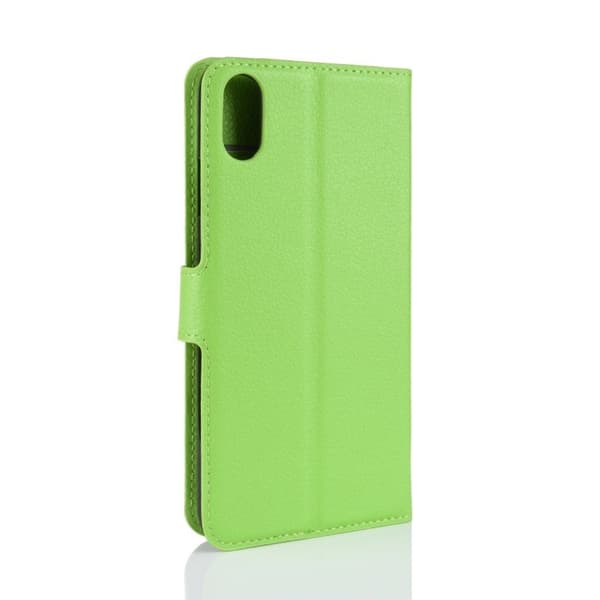 iPhone Xr flip cover i læder med litchi-tekstur - Grøn Green
