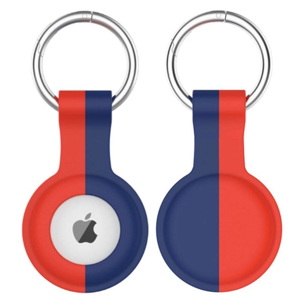AirTags pattern silicone cover with key ring - Red / Blue Multicolor