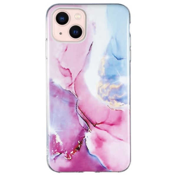 Marble iPhone 14 Plus Suojakotelo - Pinkki / Sininen Multicolor