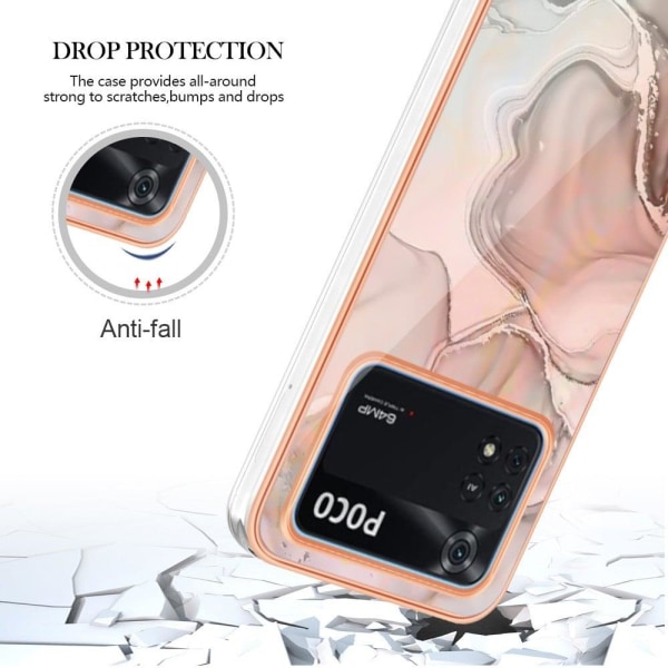 Marmormotiv Xiaomi Poco M4 Pro skal - Rosa Rosa