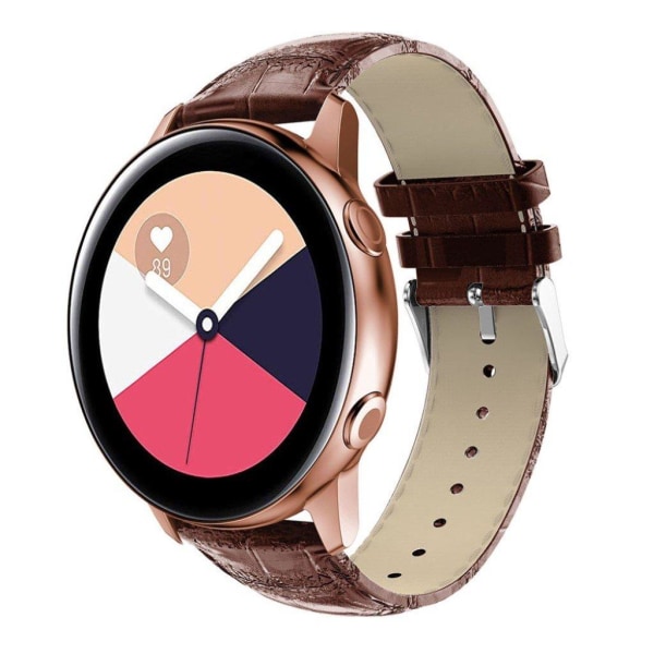 Samsung Galaxy Watch Active krokotiili aidosta nahasta valmistettu ranneke - Ruskea Brown